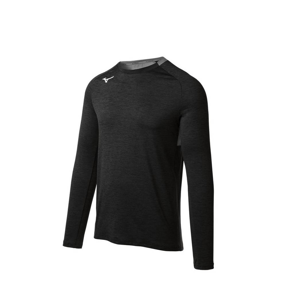 Mens Mizuno Alpha Long Sleeve Shirts Black Philippines (GBTEFN602)